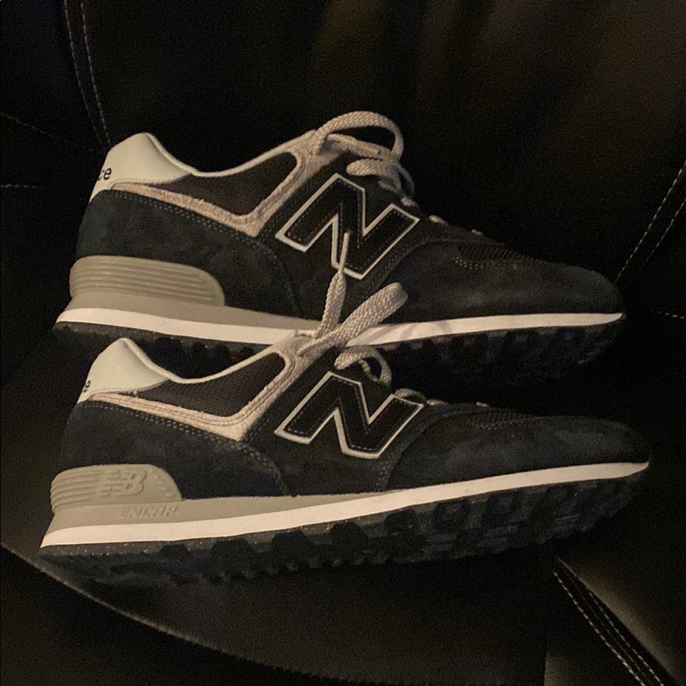 New Balance Deep Navy Blue and White/Grey. Athletic Shoes